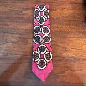 VTG Robert Daskal x Cynthia Dietz Hand Painted 100% Silk Geometric USA